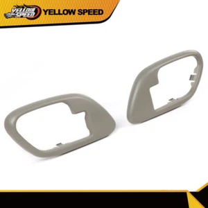 1Pair Gray Inside Door Handles Bezel Left + Right Fit For 95-99 Chevy GMC Truck - Picture 1 of 9