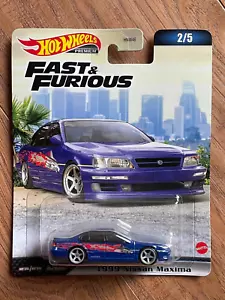 HOT WHEELS PREMIUM FAST & FURIOUS 1999 NISSAN MAXIMA Blue - Picture 1 of 2
