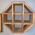 Wood Handmade Octagon Wall Hanging Shelf Shadow box Display Curio Cabinet VTG