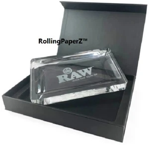 New! RAW Rolling Papers CRYSTAL GLASS ROLLING TRAY 6+ LBS LIMITED EDITION 9"X12" - Picture 1 of 8