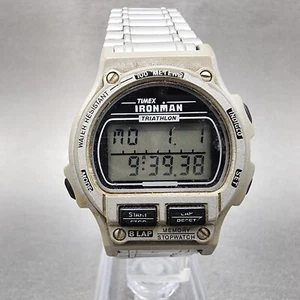 Timex Ironman Watch Women 32mm Digital Silver Tone Round New Battery VTG - Picture 1 of 11