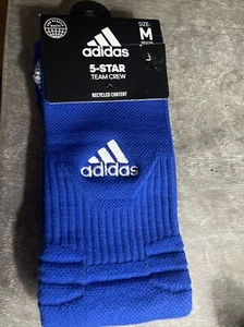 ADIDAS 5 Star Max Cushioned Royal Blue Team Crew Sport Socks Mens M Fits 6.5-9 - Picture 1 of 1