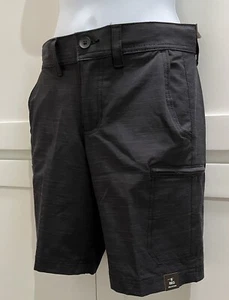Urban Pipeline Boys Sz 8 Black Tech Cargo Shorts Knee Length Zip Pocket Zip Up - Picture 1 of 7