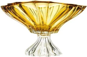 Bohemia Crystal AU52068 13-inch Plantica Amber Footed Fruit Bowl - Picture 1 of 1