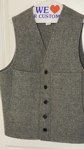 Chaleco Filson Mackinaw Cruiser Gris Lana Bolsillos Estilo 20 Talla 42 De Colección - Imagen 1 de 12