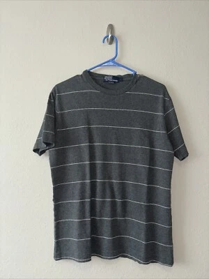 De Colección Y2K Polo Ralph Lauren Camisa Juvenil Grande Gris Manga Corta Cuello Redondo Camiseta Foto 1 de 4