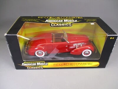 AX354 ERTL AMERICAN MUSCLE 1/18 1:18 CORD 812 CONVERTIBLE 1937 REF 32158 ROUGE - Photo 1/4