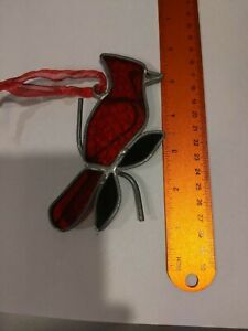 Stained Glass Red Cardinal Sun Catcher