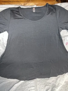 Camisa túnica completa Lularoe Perfect T mediana 12-18 azul liso/gris M nueva retirada ❤️ - Imagen 1 de 12