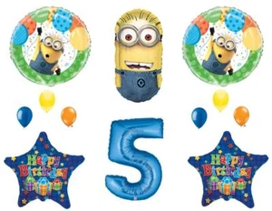 5th DESPICABLE ME MINIONS Happy Birthday PARTY Balloons Decorations Supplies - Picture 1 of 1