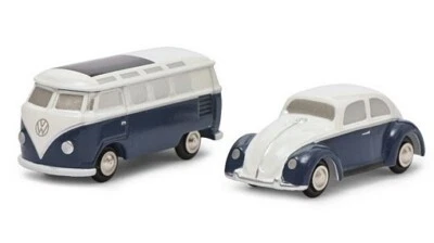 MODELLINO AUTO STATICO VW MAGGIOLINO KAFER + VW SAMBA T1 SET BIANCO/BLU 1:87 - Immagine 1 di 4