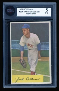 Jack Collum RC 1954 Bowman #204 Rookie Cincinnati Reds KSA 5 EX - Picture 1 of 2