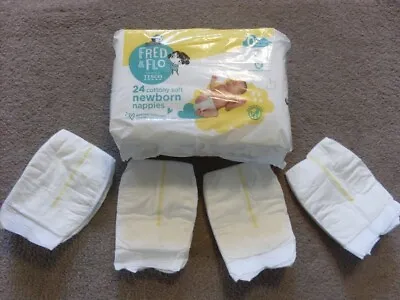 Fred & Flo Premature Newborn Pack Of 24 Nappies  2-5lbs   New - Size 0 • 2.25£