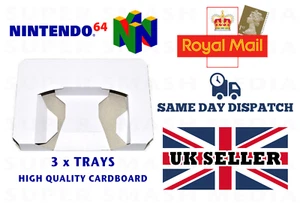NINTENDO 64 CARDBOARD INSERT REPLACEMENT GAME INNER TRAY PAL NTSC N64 [3 PACK] - Picture 1 of 3