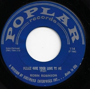 ROBIN ROBINSON please give your love U.S. POPLAR 45RPM_1959 popcorn - Picture 1 of 1