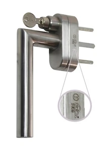 Edelstahl Fenstergriff FG 13 Stiftlänge 35 mm Abschliessbar SKG2 Rasterolive - Bild 1 von 3