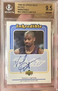 1999-00 Upper Deck Retro #VC Inkredible Autograph VINCE CARTER BGS 9.5 Gem Mint - Picture 1 of 2