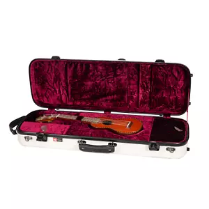 Crossrock Soprano Ukulele Fiberglass Case Hardshell with TSA Lock-Milky White - Picture 1 of 6