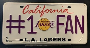 LOS ANGELES LAKERS #1 FAN LICENSE PLATE CALIFORNIA, LEBRON JAMES, ANTHONY DAVIS - Picture 1 of 6