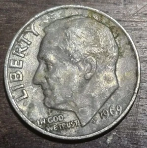 1969 dime Mint Error  - Picture 1 of 2