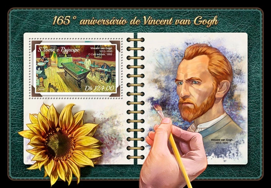 Pinturas de Vincent van Gogh arte estampillas MNH 2018 S. Tomé y Príncipe S/S Foto 1 de 1