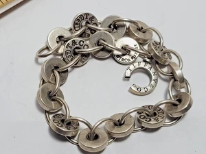 Tiffany & Co. 1837 Italy  925 Sterling Circle Link Bracelet Size 7.5 Long - Picture 1 of 5