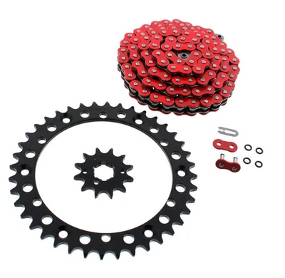 1989-2006 Yamaha YFZ 350 Banshee Red O-Ring Chain & Black Sprocket 12/40 104L - Image 1 of 2