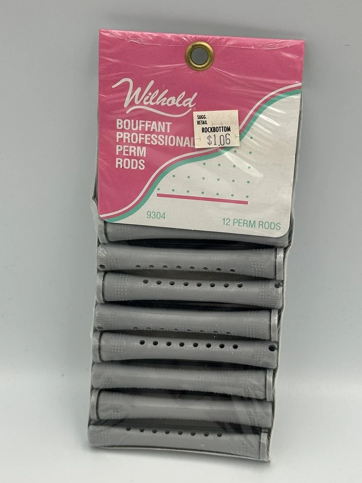 VTG Wilhold 12 Professional Perm Rods Curlers 9304 Gray 3/8 Inch USA