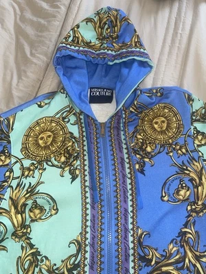 Designer Versace Couture Hoodie Hooded Zip Up Sweatshirt Men Women - Image 1 of 4