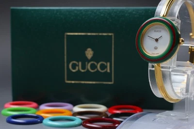 [Casi COMO NUEVO] Reloj de cuarzo para mujer Gucci 11/12 bisel de cambio 12 colores de JAPÓN Foto 1 de 4