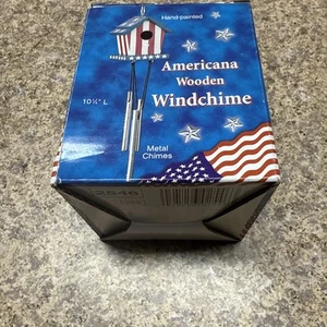 Giftco Inc home Wooden Wind Chime AMERICANA 10.25” Bird House 047256025463 - Picture 1 of 3