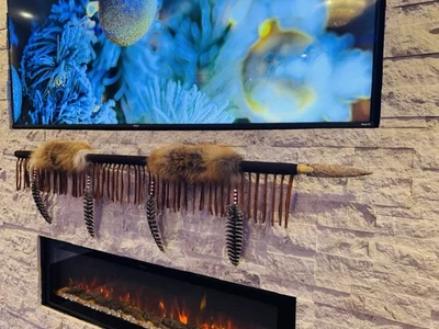 手工制作美洲原住民印第安切诺基狐狸矛注册成员 60 英寸 — 第 1/4 张图片