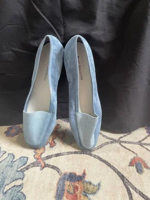 Enzo Angiolini Para Mujer Azul Marino Planos Cuero Gamuza EE. UU. Talla 7 1/2 M Foto 1 de 4