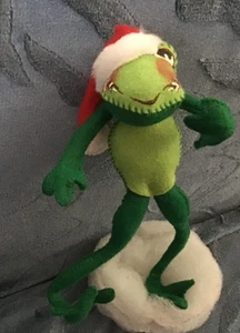 Gebraucht: Vintage. 8 Zoll Annalee grüner Weihnachtsfrosch - 1987 beweglich. - Bild 1 von 3