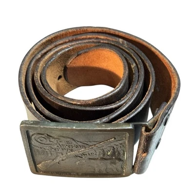 Vintage Colt “An American Heritage” Belt Sz 38 Full-Grain Steerhide Brass Buckle - Image 1 of 4