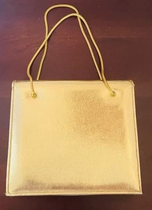 Gold Vintage La France Accordion Style Handbag With Gold Tone Chain Handles - Picture 1 of 8