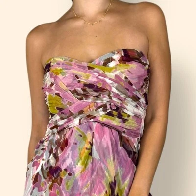 Maxi Vestido Para Mujer Vintage Y2K Raro Guess by Marciano Estampado Púrpura Pequeño Foto 1 de 4