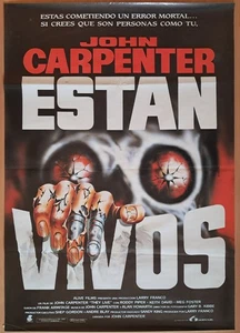 They Live ORIGINAL Spanish 1989 POSTER John Carpenter Symeoni creepy alien  art - Bild 1 von 2