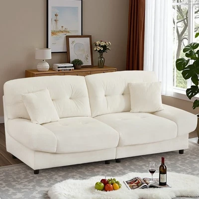 Sofá Loveseat tapizado de terciopelo cómodo sofá seccional pequeño para sala de estar Foto 1 de 4