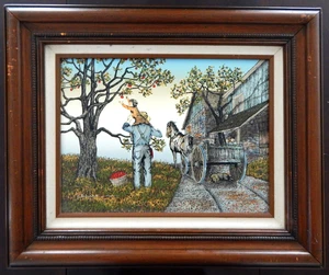 SIGNED H. HARGROVE ACRYLIC ON CANVAS PAINTING FRAMED SERIGRAPH VTG 1983 ART WORK - Picture 1 of 8