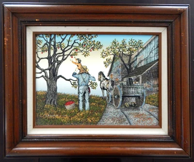 SIGNED H. HARGROVE ACRYLIC ON CANVAS PAINTING FRAMED SERIGRAPH VTG 1983 ART WORK - Image 1 of 4