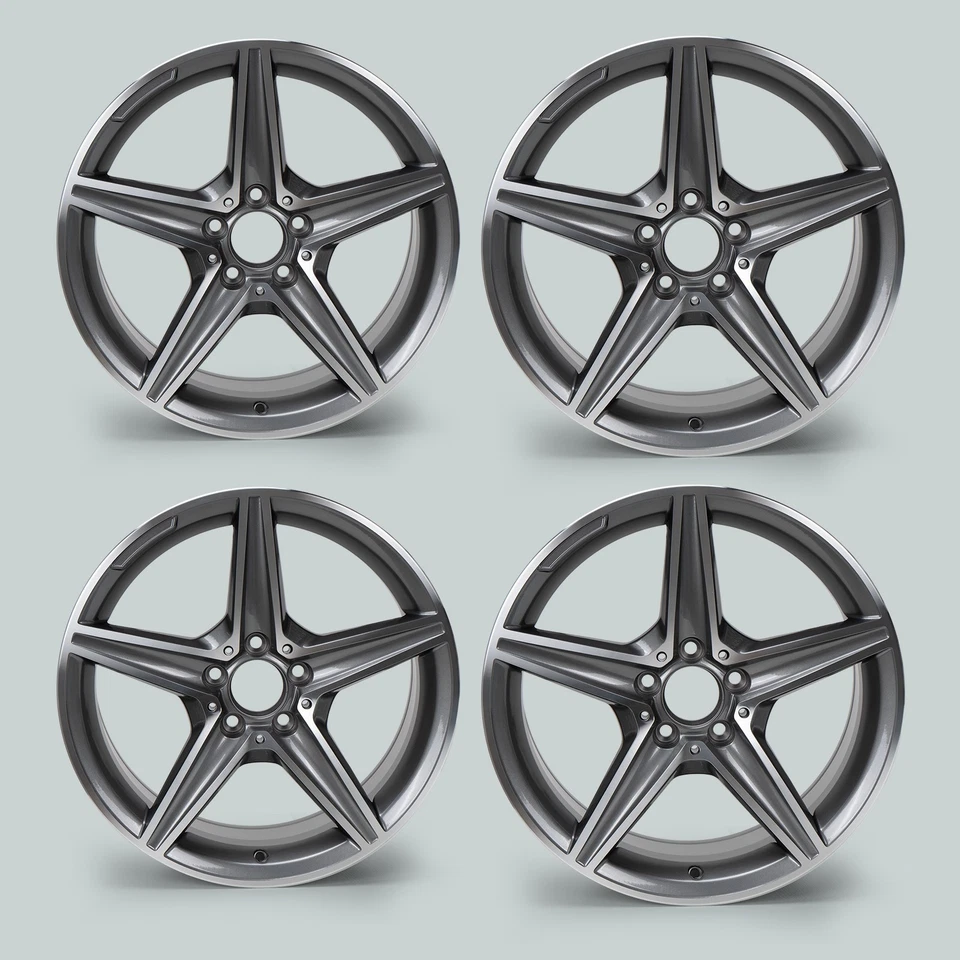 Llanta gris mecanizada 4 piezas 18 x 8,5" para Mercedes-Benz CLS350 CLS550 C300 Foto 1 de 4