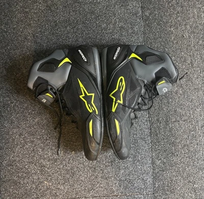 Alpinestars FASTER 3 Black Grey Neon Hi-viz Motorcycle Riding Shoe Boots 11.5 US - Image 1 of 4
