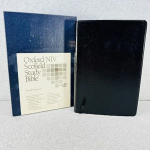 Scofield Study Bible NIV 1984 Black Bonded Leather in Box Oxford Red Letter - Picture 1 of 21