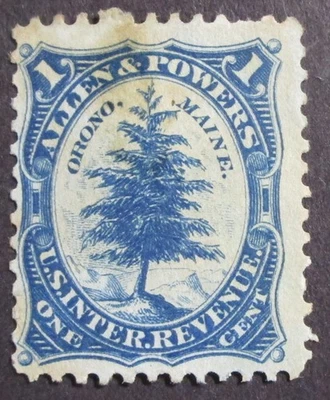 US# RO6  ALLEN & POWERS  1 cent Black Proprietory Match stamp - Image 1 of 2