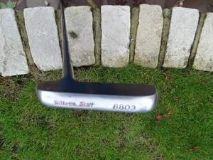 ORIGINAL WILSON STAFF 8803 LONG BLADED PUTTER WITH LEATHER GRIP 35.5" 2 SIDED - Picture 1 of 14