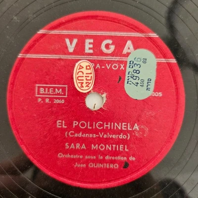 78rpm Sara Montiel La Violetera Israeli Pressing 78 VERY RARE - Image 1 of 4