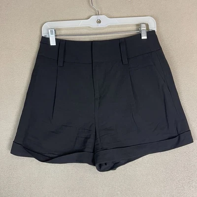 Alice Olivia Short Womens 4 Black Towork Cuffed High Rise Preppy Stretch 3" - Image 1 of 4