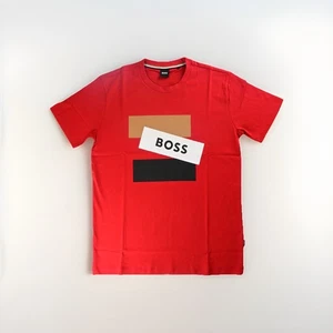 Camiseta para hombre BOSS by Hugo Boss con logotipo de bloque de color - roja - Imagen 1 de 7