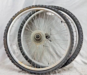 Profile 26" MTB Wheel Set Freewheel 135/100 36S 7 Speed Silver Fast USA Shipper! - Picture 1 of 9